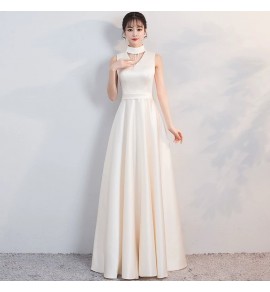 晚裝禮服V領無袖長裙