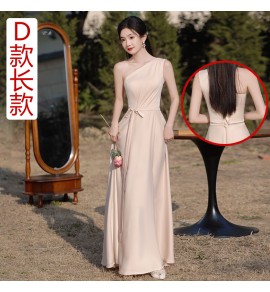 少女禮服裙香檳色姊妹團長裙