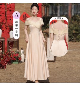 少女禮服裙緞面宴會長裙