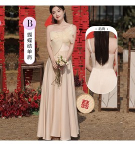 少女禮服裙緞面宴會長裙