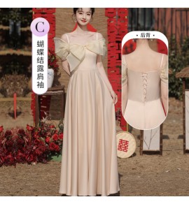 少女禮服裙緞面宴會長裙