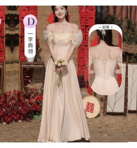少女禮服裙緞面宴會長裙