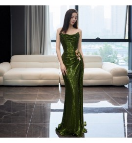 晚裝禮服裙抹胸露背長裙