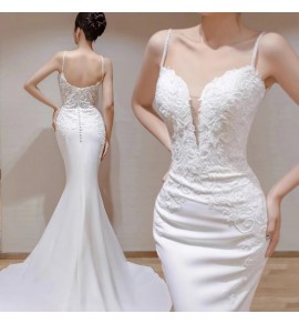 晚裝禮服裙吊帶抹胸魚尾裙