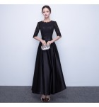 晚裝禮服圓領宴會長裙