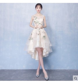 少女晚裝裙前短後長禮服裙