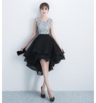 晚裝禮服黑色宴會前短後長裙
