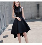 少女禮服裙翻領無袖前短後長裙