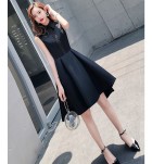少女禮服裙翻領無袖前短後長裙