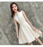 少女禮服裙翻領無袖前短後長裙