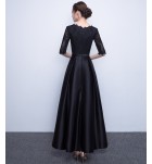 晚裝禮服圓領宴會長裙