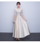 晚裝禮服圓領宴會長裙