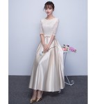 晚裝禮服圓領宴會長裙