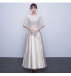 晚裝禮服圓領宴會長裙