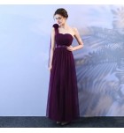 晚裝禮服裙葡萄紫色宴會長裙