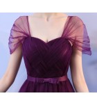 晚裝禮服裙葡萄紫色宴會長裙