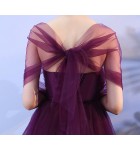 晚裝禮服裙葡萄紫色宴會長裙