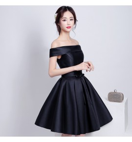少女禮服裙一字肩聚會短裙