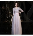 少女禮服裙V領紗裙演出長裙