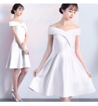 少女禮服裙一字肩宴會短裙