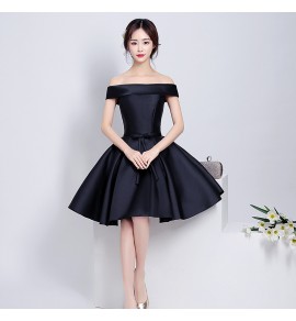 少女禮服裙一字肩聚會短裙