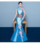 晚裝禮服性感鏤空繡花長裙