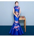 晚裝禮服性感鏤空繡花長裙
