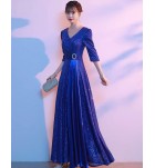女裝禮服裙V領中袖合唱團演出長裙