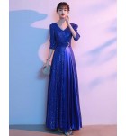 女裝禮服裙V領中袖合唱團演出長裙