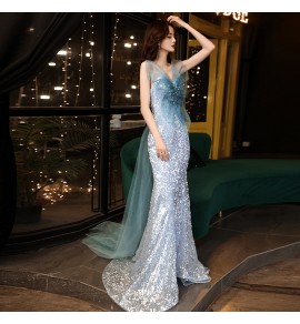 晚裝禮服裙抹胸露背魚尾長裙