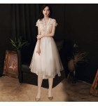 晚裝禮服裙深V領中長裙