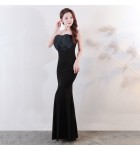 少女禮服裙抹胸露背魚尾長裙