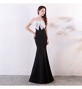 少女禮服裙抹胸露背魚尾長裙