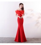 少女禮服裙抹胸露背魚尾長裙