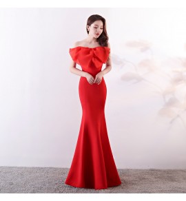 少女禮服裙抹胸露背魚尾長裙
