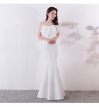 少女禮服裙抹胸露背魚尾長裙