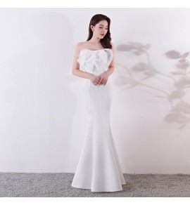 少女禮服裙抹胸露背魚尾長裙