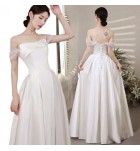 少女禮服裙一字肩長裙