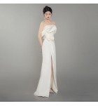 晚裝禮服裙抹胸高開叉長裙