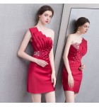 少女禮服裙性感單肩露背短裙