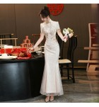 晚裝禮服裙復古婚宴魚尾長裙