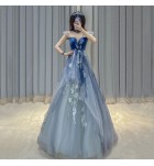 晚裝禮服裙透視網紗V領露背長裙