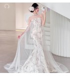 晚裝禮服裙抹胸新娘敬酒服長裙