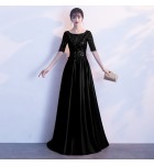 晚裝禮服裙圓領中袖合唱團演出服