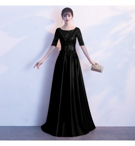 晚裝禮服裙圓領中袖合唱團演出服