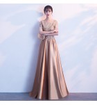 晚裝禮服裙圓領中袖合唱團演出服