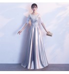 晚裝禮服裙圓領中袖合唱團演出服