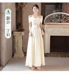 女裝禮服裙繡花姊妹團長裙