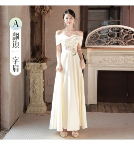 女裝禮服裙繡花姊妹團長裙