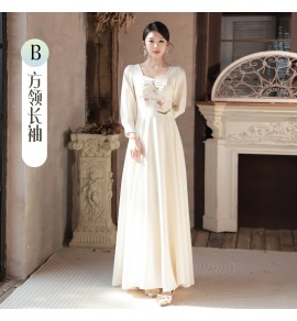女裝禮服裙繡花姊妹團長裙